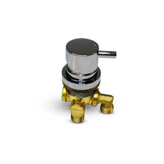 Brass 3-Way Mixing Valve (Cartridge & Stem) - Versatile plumbing component for precise temperature control