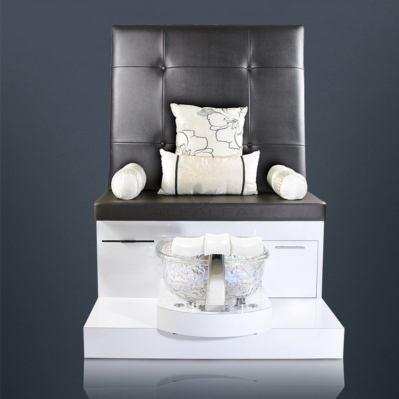 Luxurious Royal White Pearl Pedispa Chair with Comfortable Seating