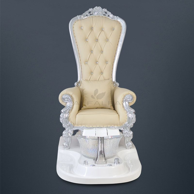 Elegant Pearl Pedicure Spa Chair in Royal White - Relax in Style