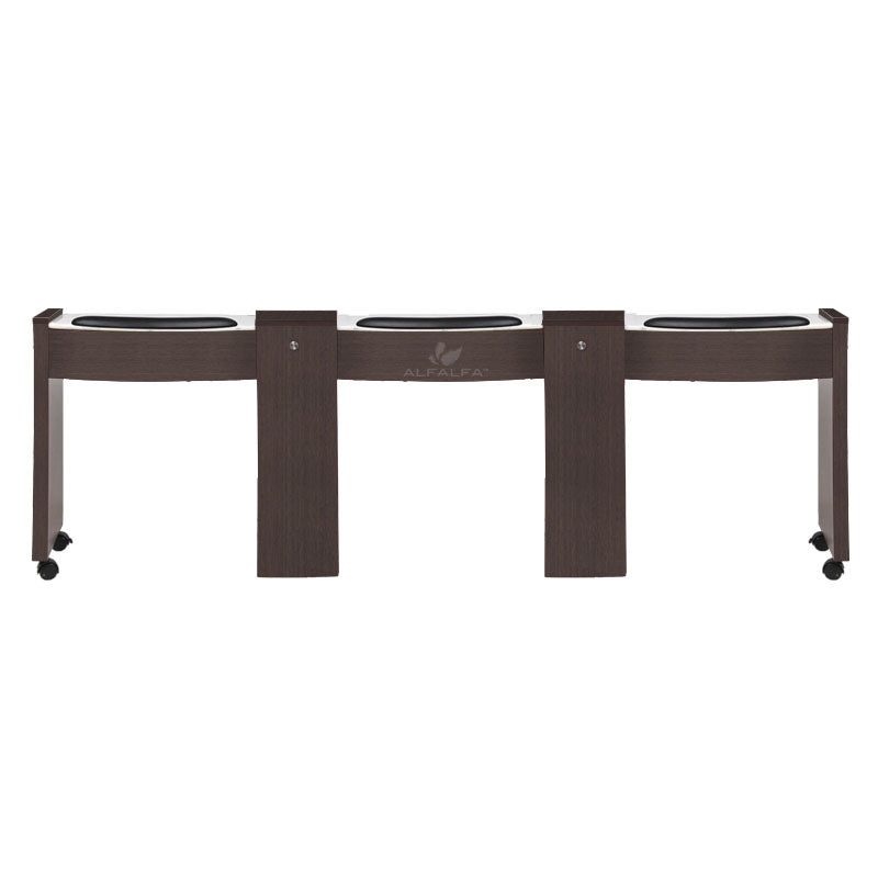  Triple Nail Table with Storage Compartments