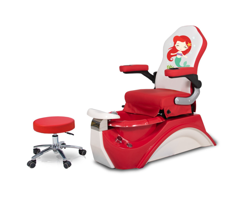 Red Little Mermaid Kid's Pedicure Spa - A fun and colorful spa chair for little mermaid lovers