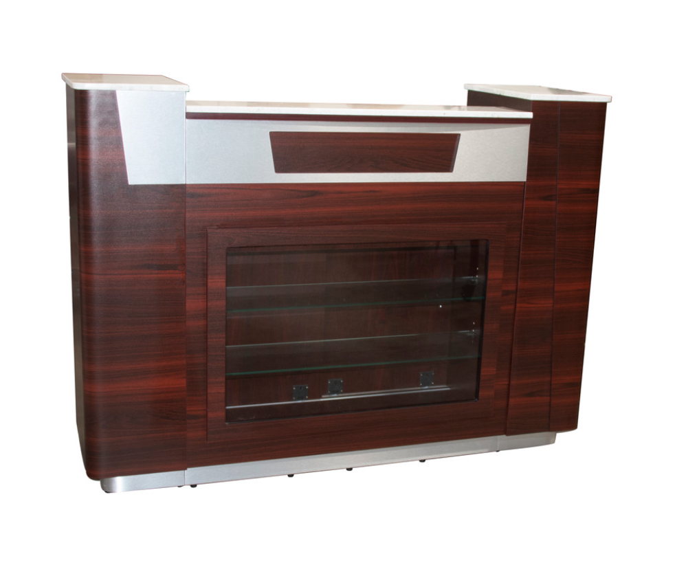 Avon I Reception Desk w/ Glass Display - elegant and professional reception area furniture