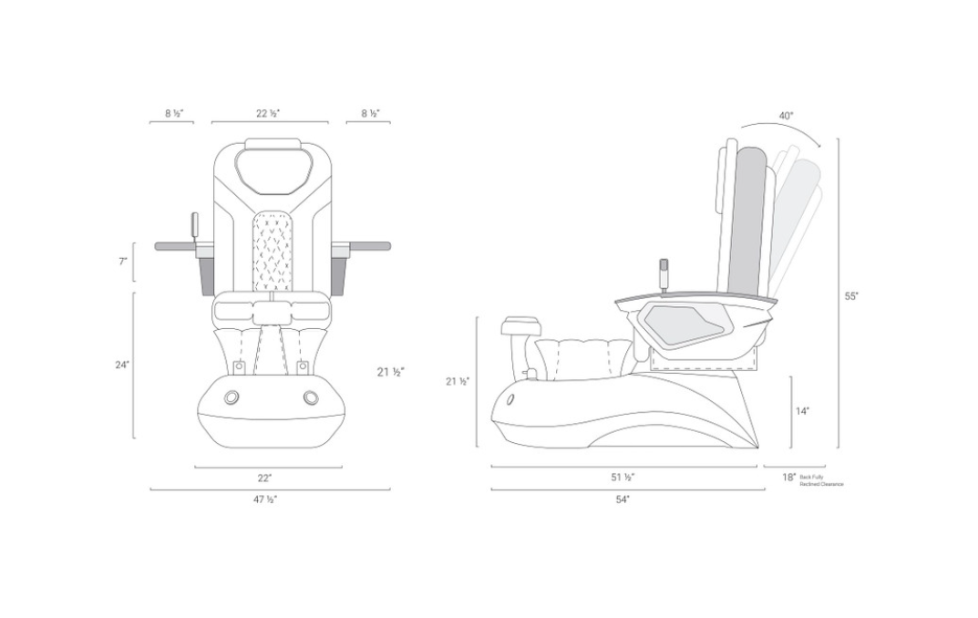 Lotus II Pedicure Spa w/ EX-R Chair Top by Mayakoba