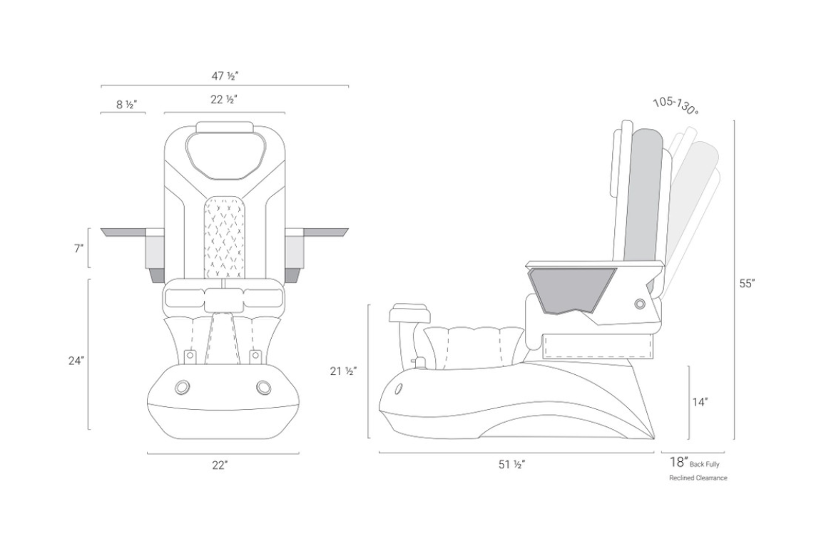 Lotus II Pedicure Spa w/ FX Chair Top by Mayakoba