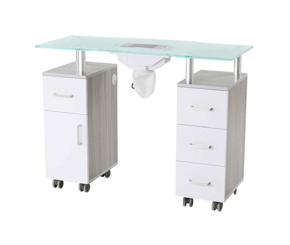 Modern Glasglow Manicure Table - Enhance your salon with this sleek and elegant workstation