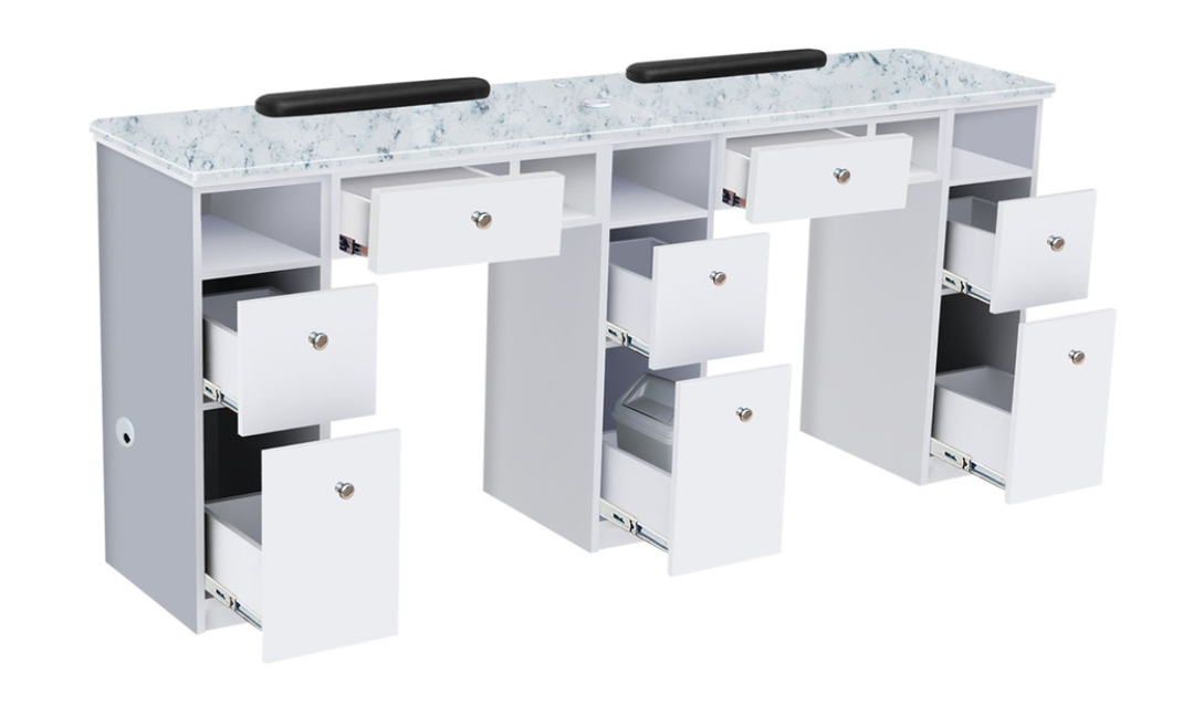 Nova I Double Manicure Table - Efficient and ergonomic setup for professional nail treatments