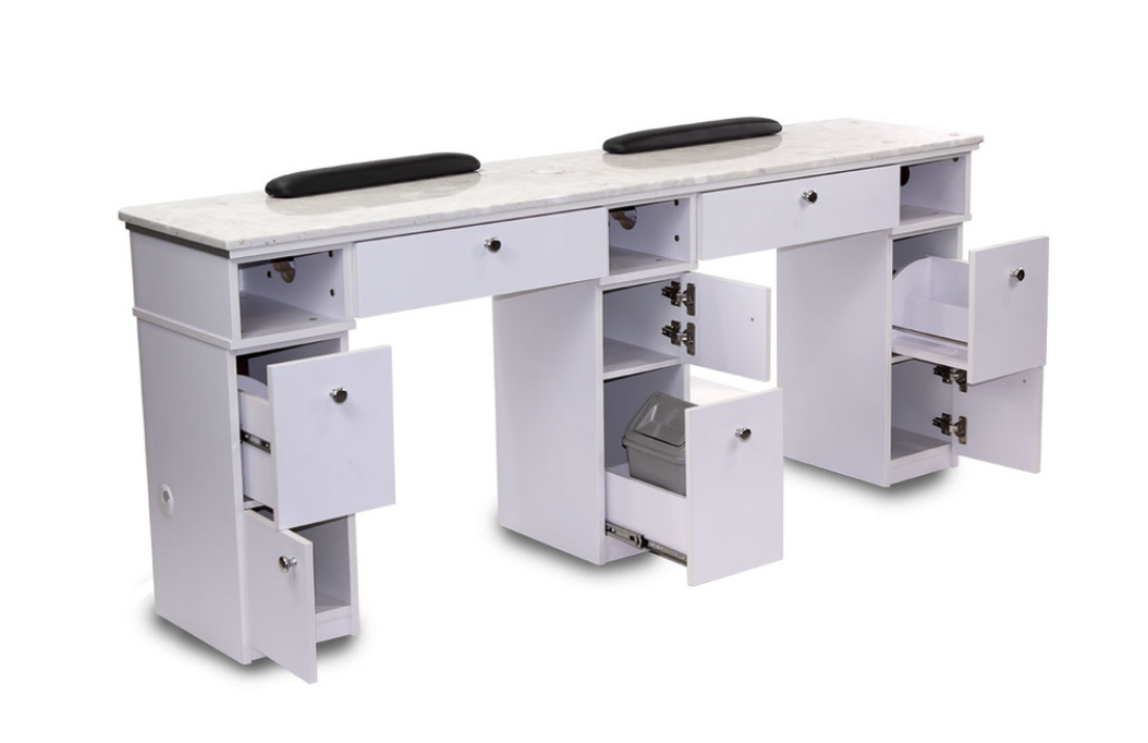 Elegant Sonoma Double Manicure Table for Salon Professionals