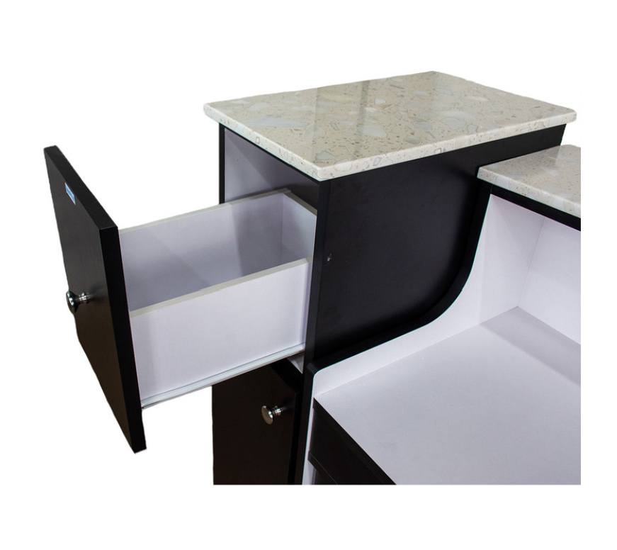 SONOMA II Reception Table with Display - Enhance your salon's reception area with this versatile and practical workstation