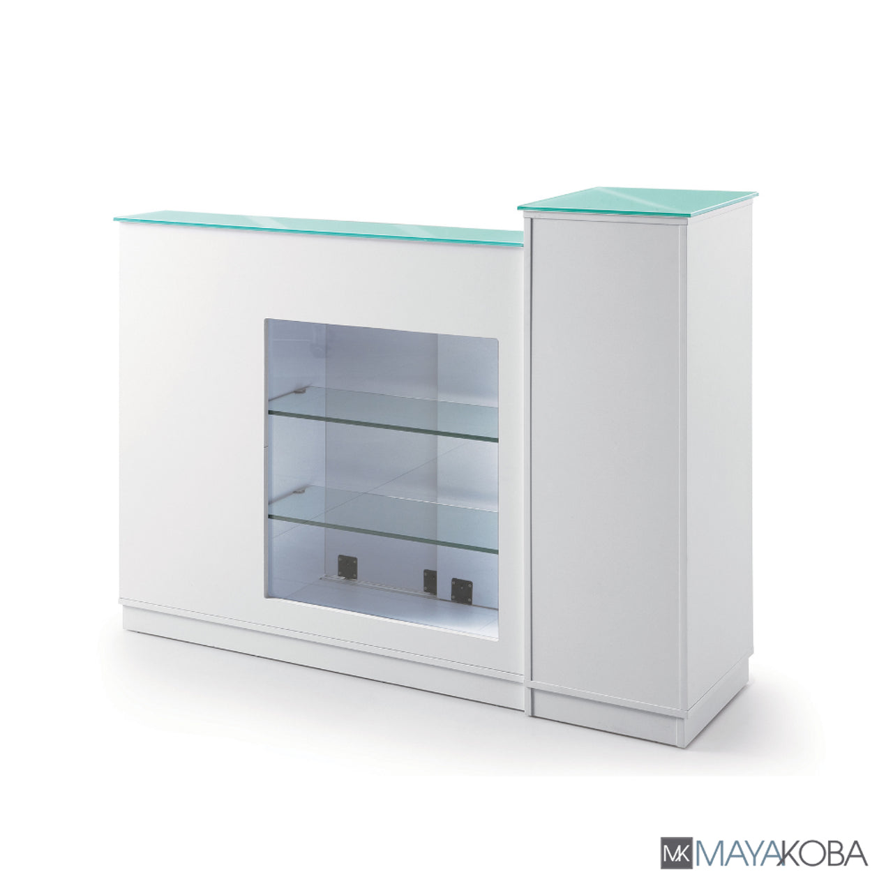 Glasglow Reception Table with Display - Elegant and functional reception furniture