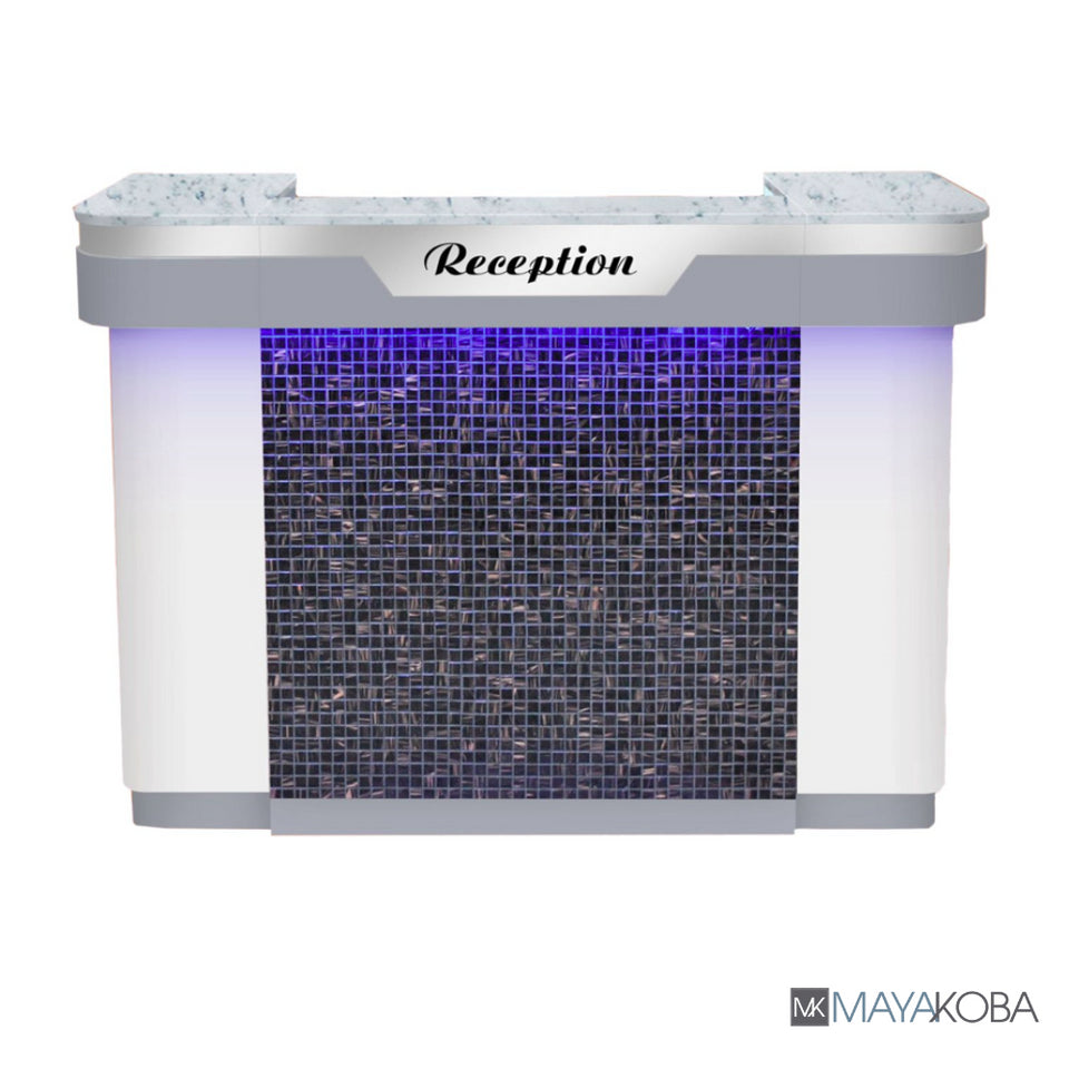 Nova I Reception with Mosaic Tile & LED - A stylish and welcoming reception desk for your business