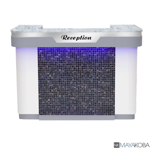 Nova I Reception with Mosaic Tile & LED - A stylish and welcoming reception desk for your business