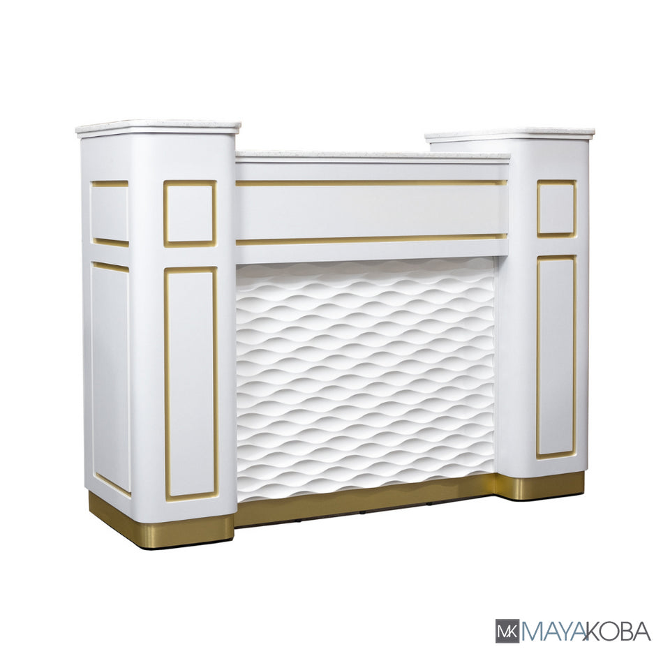 Luxurious NAPA Reception Table with LED (White/Gold) - Make a lasting impression on your clients