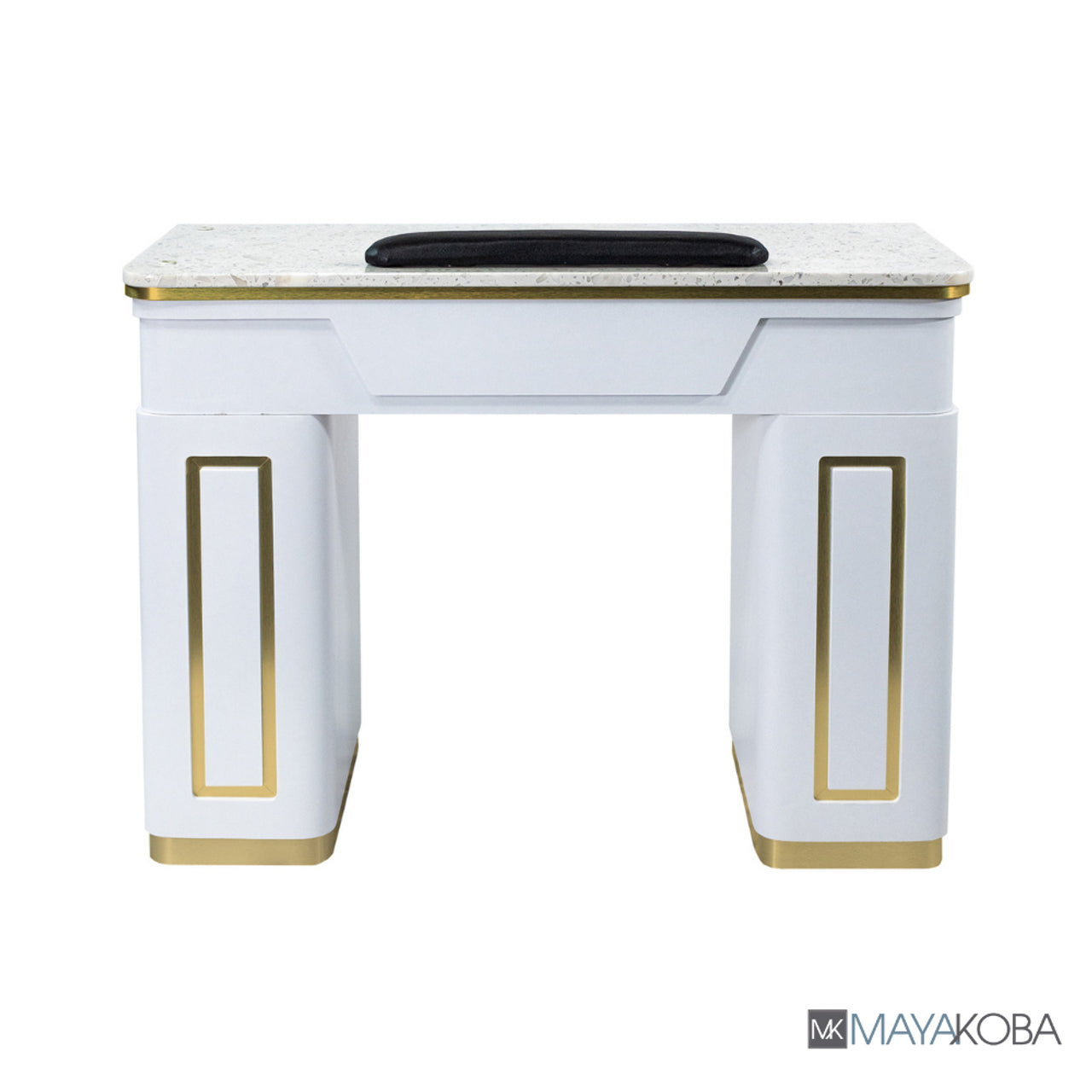 Elegant NAPA Manicure Table White/Gold - Enhance your salon with this luxurious and functional workstation