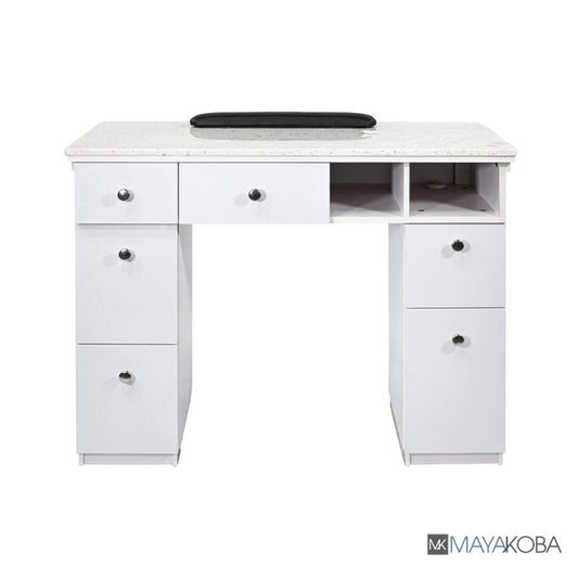 NAPA Manicure Table White/Silver - Elegant and versatile workstation for professional nail services