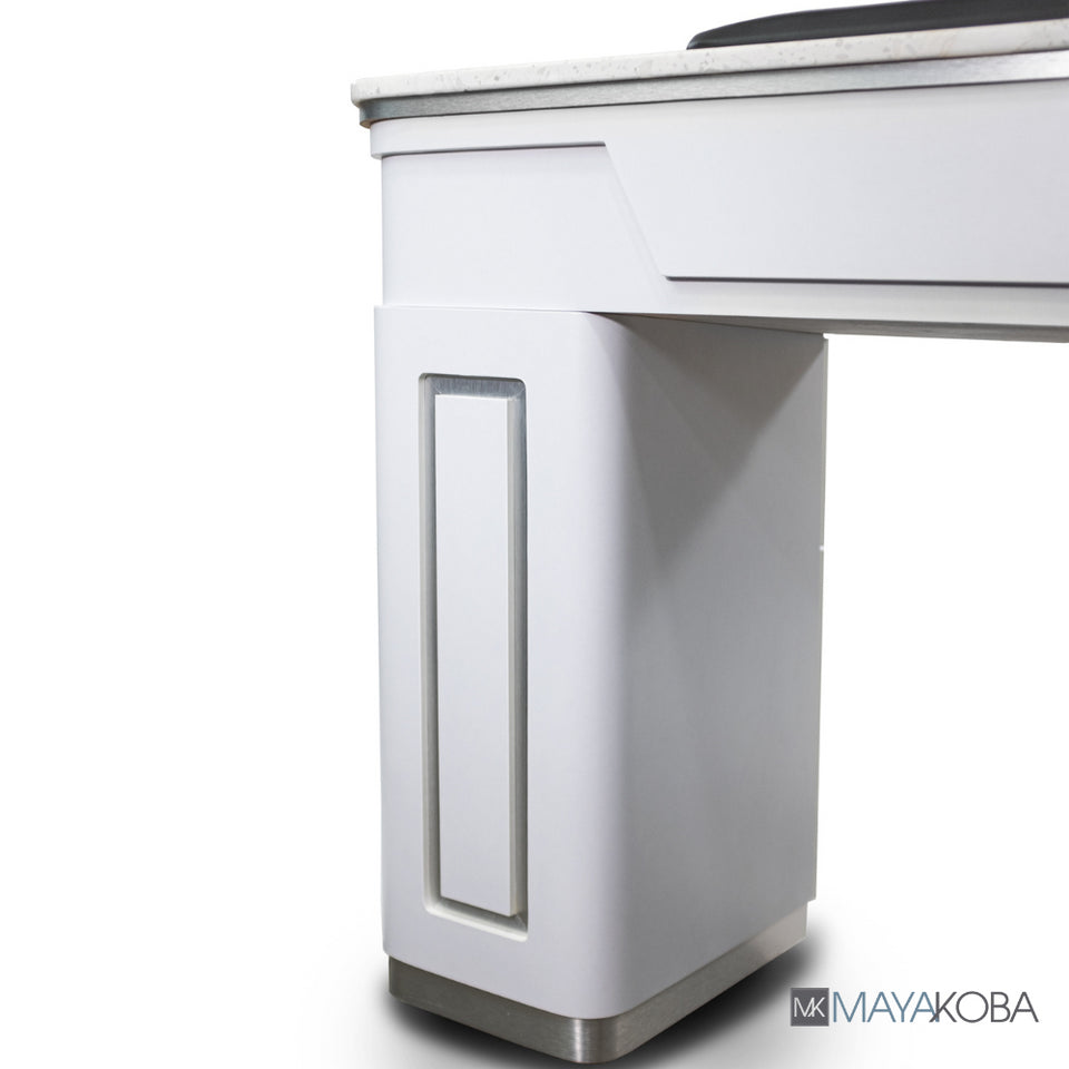 Luxurious NAPA Manicure Table White/Silver - Elevate your salon with this high-quality workstation