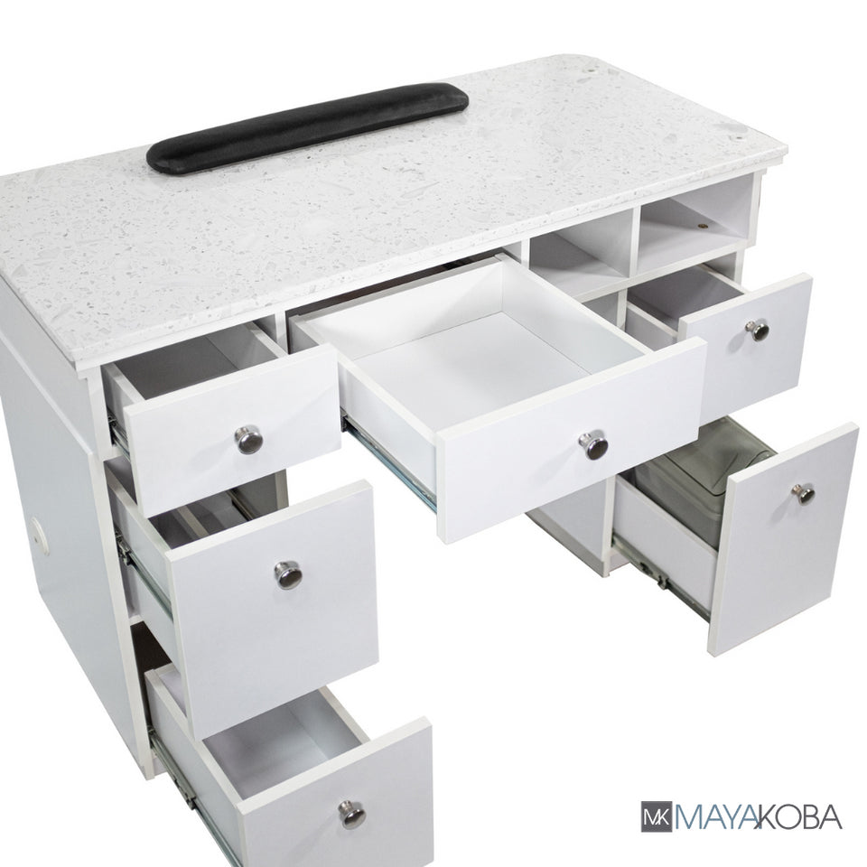 Functional and durable NAPA Manicure Table White/Silver - Designed for efficient and comfortable nail servic