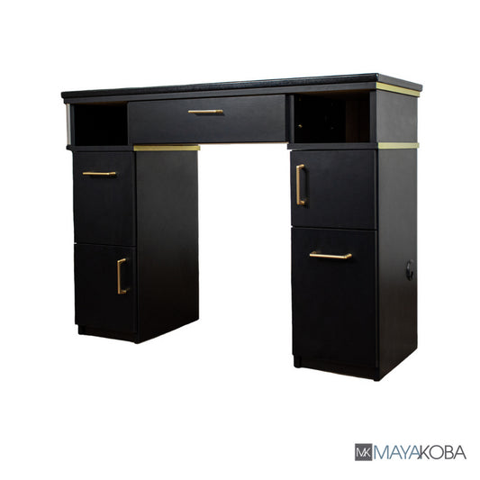 Sonoma II Manicure Table with Gold Trim - Elegant and functional manicure station