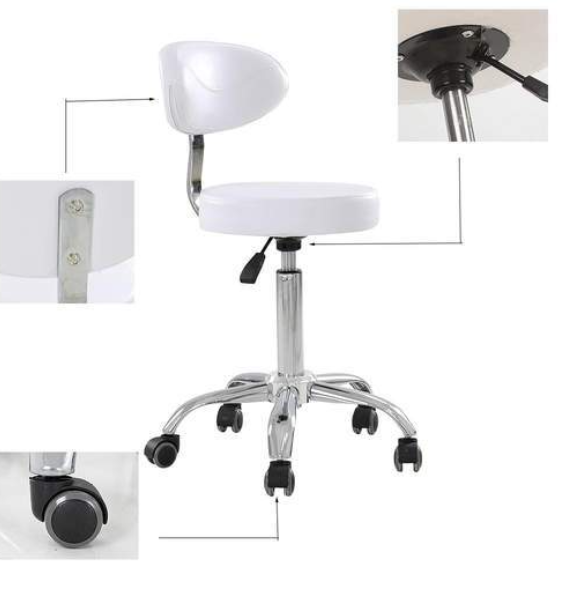 Adjustable height Claudia Technician Stool by Mayakoba - Ideal for professional use