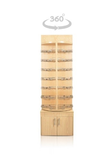 Deluxe Wooden Rotary Polish Stand Rack by Alfalfa