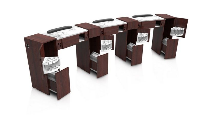 Classic Eclipse Double Nail Table - Stylish and spacious nail salon furniture