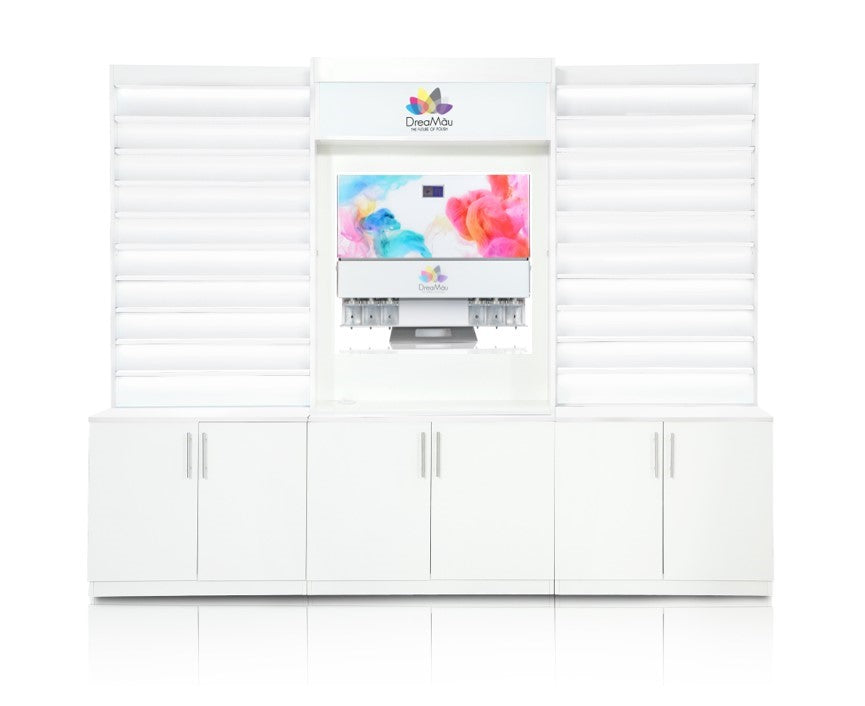 DreaMau Machine Cabinet - Set of 3 Display - White - Stylish and Functional Storage Solution