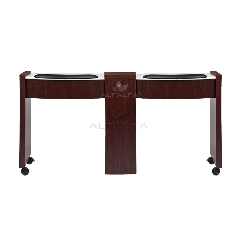 Classic Space Saver Double Nail Table - Organized Storage