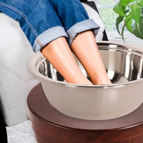 Copper Pedicure Bowl with Decorative Engravings - Stylish and Unique Design