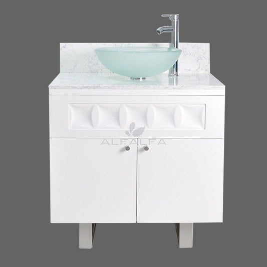 Regis Single Sink with Marble Top 30 in - Elegant and Luxurious Bathroom Vanity