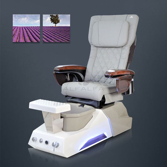 Luxurious Royal White Pearl Pedispa Chair with Comfortable Seating