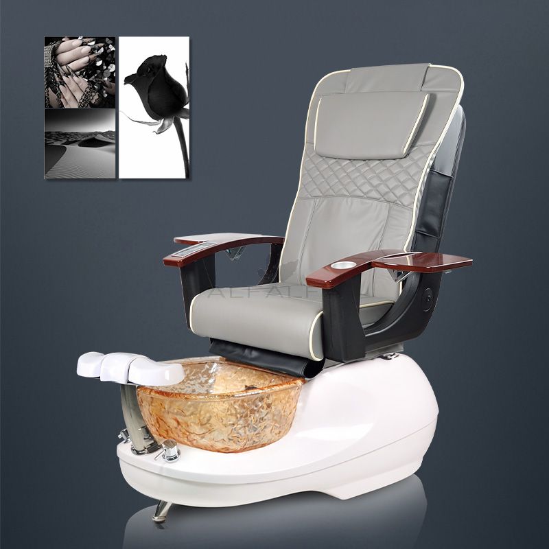 Luxurious Royal White Pearl Pedispa Chair with Comfortable Seating