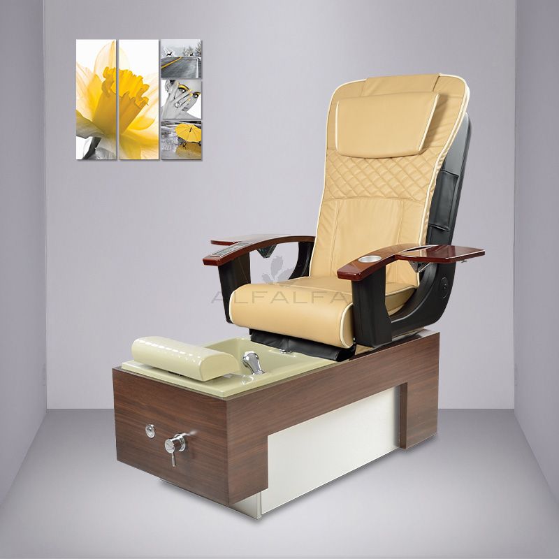 Luxurious Royal White Pearl Pedispa Chair with Comfortable Seating