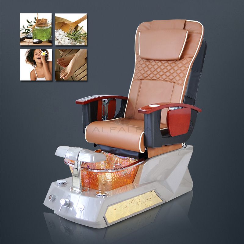 Luxurious Royal White Pearl Pedispa Chair with Comfortable Seating