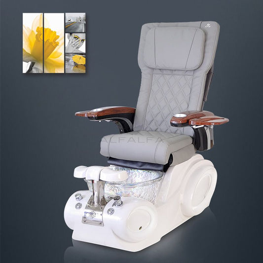 Luxurious Royal White Pearl Pedispa Chair with Comfortable Seating