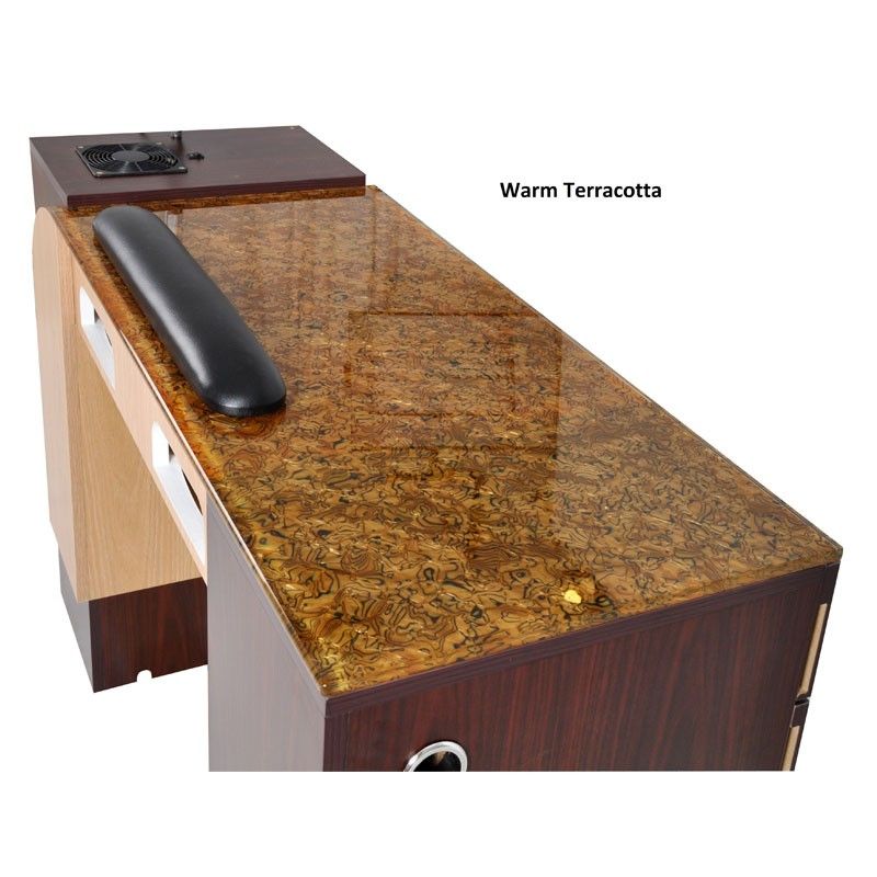 Ion Terracotta Glass Top Table by Alfalfa