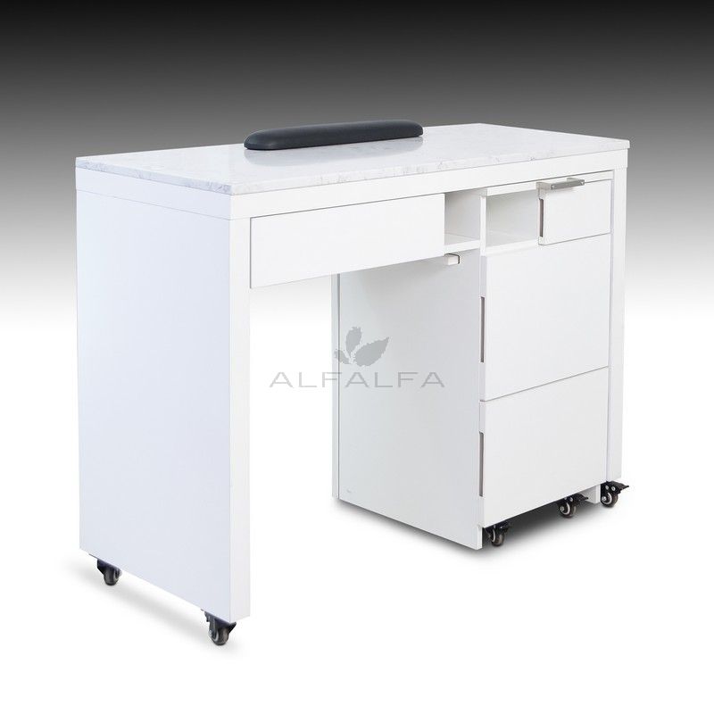 Midori Nail Table 2-in-1 with PediCart - Convenient Storage