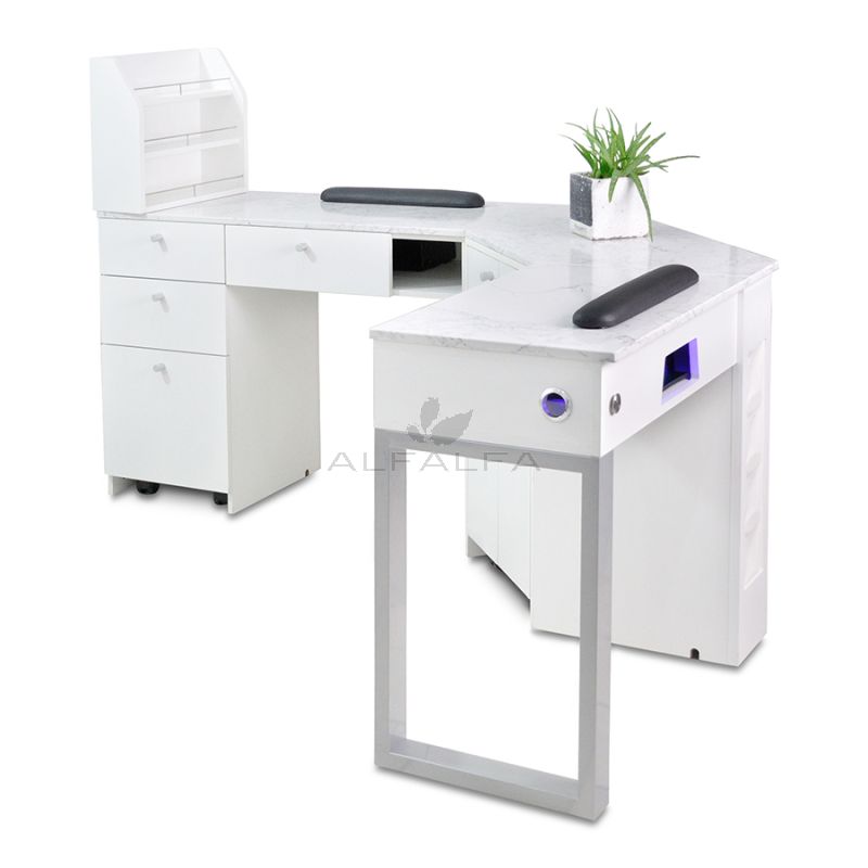 Regis Nail Tables & Corner with Marble Tops by Alfalfa
