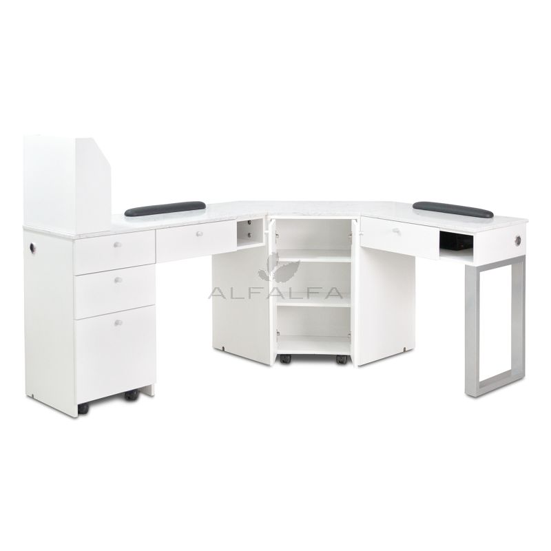 Regis Nail Tables & Corner with Marble Tops by Alfalfa