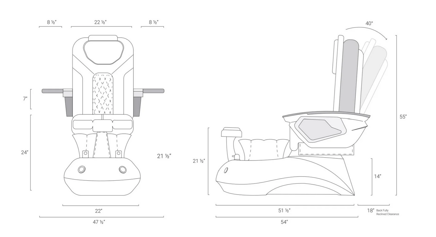 Lotus II Pedicure Spa with LX Chair Top by Mayakoba